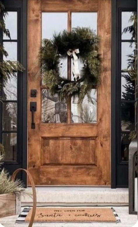 Mountain Lodge Front Door, Boho Farmhouse Front Porch Decor, Organic Modern Front Door, Moody Front Porch, Mountain Entryway, Western Front Door, Farmhouse Exterior Door, Boho Front Door, Front Door Transformation