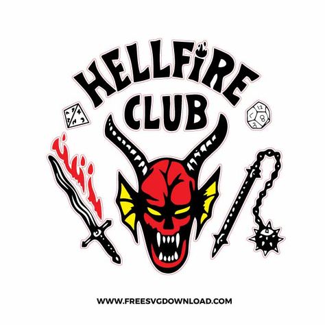 Stranger Things Svg, Hellfire Club, Hell Fire, Club Logo, Baby Lock, Free Svg Files, Free Svg Cut Files, Diy Shirt, Free Svg