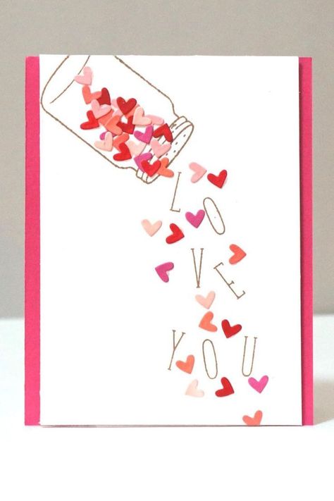 Homemade Card Ideas, Kartu Ulang Tahun Diy, Kartu Valentine, Homemade Card, 카드 디자인, Diy Valentine, Cute Diy, Valentine's Day Cards, Birthday Cards Diy