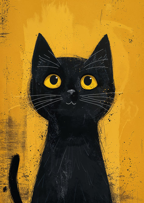 Cat Sketch Tutorial, Cat Sketch Realistic, Cat Face Sketch, Sketch Realistic, Sketch Cat, Black Cat Drawing, Sketch Tutorial, Black Cat Aesthetic, Black Cat Painting