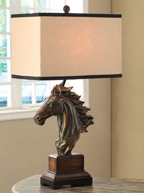 Western Lamps, Horse Table, Horse Lamp, Traditional Table Lamps, Equestrian Decor, Tripod Table Lamp, Horse Decor, Rustic Lighting, Metal Table Lamps