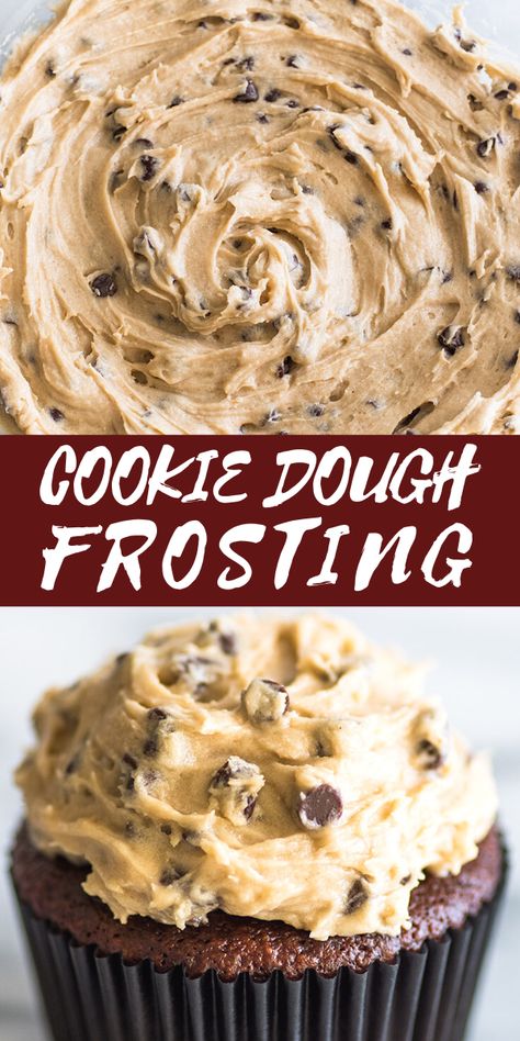 Vanilla Cupcakes With Cookie Dough Icing, Cookie Dough Cake Filling, Cookie Dough Icing, Baking Mischief, Small Batch Cookies, Cookie Dough Filling, Cookie Dough Frosting, Ideas Cupcakes, Frosting Recipes Easy