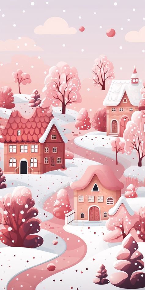 Pink Winter Aesthetic, Office Prank, Wallpapers Winter, Pink Wonderland, Winter Vector, Colourful Artwork, Galaxy Wallpapers, Winter Iphone, Door Decorating