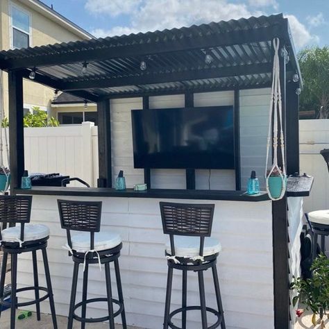 Back Yard Bar - Etsy Building A Home Bar Walmart, Outdoor Long Bar Seating, Outdoor Bar Uk, Outdoor Shelves For Bar, Rubbermaid Shed Bar, Concrete Countertops Patio Outdoor Bars, Yard Bar With Tv, Backyard Pub Shed With Pool Table, Diy Outdoor Bar Plans