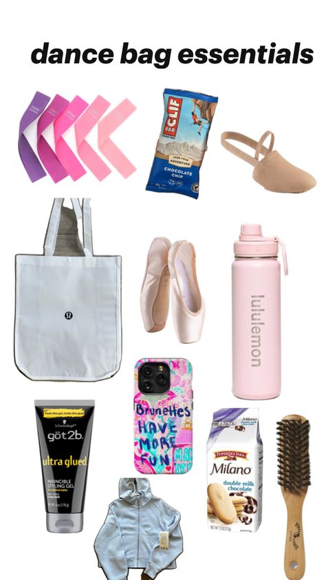 Ballet Bag Essentials, Dance Bag Essentials, Dance Essentials, Competition Outfit, Clif Bars, Ballet Bag, Farm Fun, Pepperidge Farm, Dance Bag