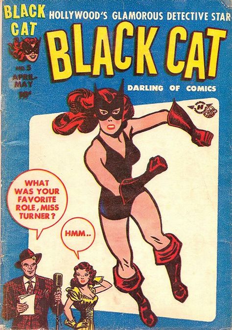 Golden Age Superheroines - Black Cat — Steemit Black Cat Comics, Old Comic Books, Golden Age Comics, Comic Book Art, Comic Book Art Style, Western Comics, Classic Comic Books, Cat Comics, Old Comics