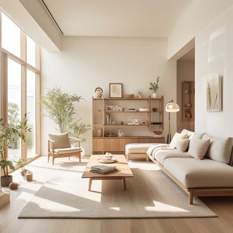 Bringing Muji Style Living Room Elegance into Your Home • 333+ Images • [ArtFacade] Muji Style Living Room, Muji Living Room, Muji Interior Design, Muji Interior, Living Room Japandi, Japanese Living Room, Muji Style, Muji Home, Japandi Living Room