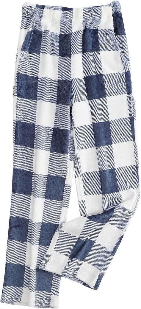 Womens Flannel Pajama Pants Fuzzy Casual Plaid Lounge Sleep Bottoms Pj Pants Winter Pants with Pockets at Amazon Women’s Clothing store Womens Holiday Pajamas, Flannel Pajamas Women, Pajama Pants Plaid, Fuzzy Pajamas, Fuzzy Pj Pants, Cute Pajama Pants, Womens Lounge Pants, Holiday Pajamas Women, Fuzzy Pants