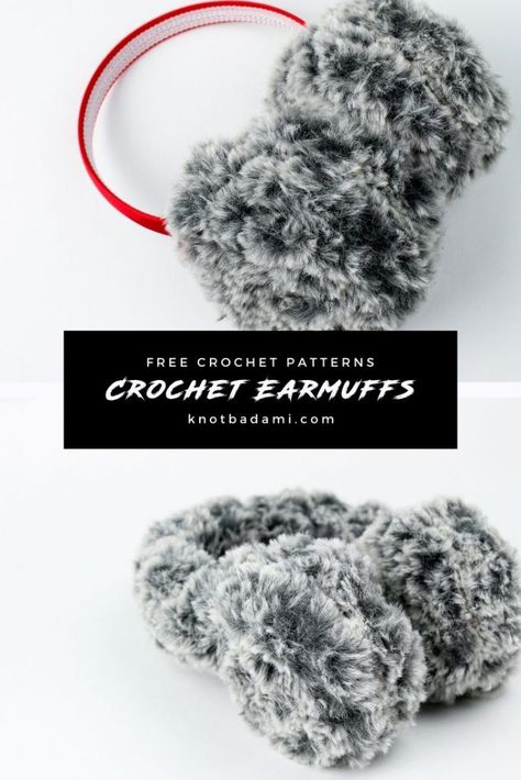 Crochet Earmuffs Ear Muffs Crochet, Crochet Earmuffs, Cute Earmuffs, Fuzzy Earmuffs, Easy Puff, Fiber Art Projects, Ear Muffs, Puff Stitch, Winding Road