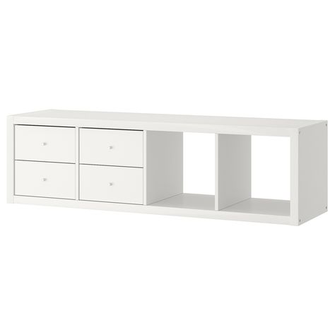 IKEA KALLAX White Shelf unit with 2 inserts Ikea Kallax Shelf Unit, Ikea Kallax Shelving, Wall Mounted Shelving Unit, Kallax Shelf Unit, Ikea Kallax Shelf, Kallax Shelving Unit, Wall Shelf Unit, Cube Storage Unit, Kallax Shelf