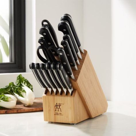 ZWILLING ® J.A. Henckels Pro 16-Piece Bamboo Block Knife Set Best Knife Set, Pairing Knife, Wood Knife, Kitchen Shears, Kitchen Cutlery, Forged Knife, Knife Block Set, Tools Kitchen, Cutlery Sets