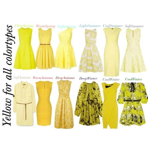 Soft Summer Yellow, Yellow Color Dress, Color Analysis Summer, Light Spring Color Palette, Autumn Color Palette Fashion, Light Summer Color Palette, Autumn Skin, Deep Autumn Color Palette, Soft Autumn Color Palette