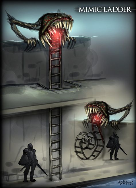 Mimic Ladders | Dark Souls | Know Your Meme Dark Souls Art, Dnd Monsters, 다크 판타지, Monster Concept Art, D&d Dungeons And Dragons, Dungeons And Dragons Homebrew, Fantasy Monster, Fantasy Creatures Art, Soul Art