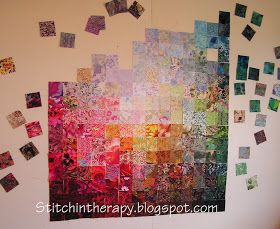 Stitchin' Therapy: Color wash attempt 2 Watercolor Quilt, Batik Quilts, Floral Type, Paper Piecing Patterns, Quilted Table Runners, Quilt Tutorials, Make Color, Scrap Quilts, Saturday Morning