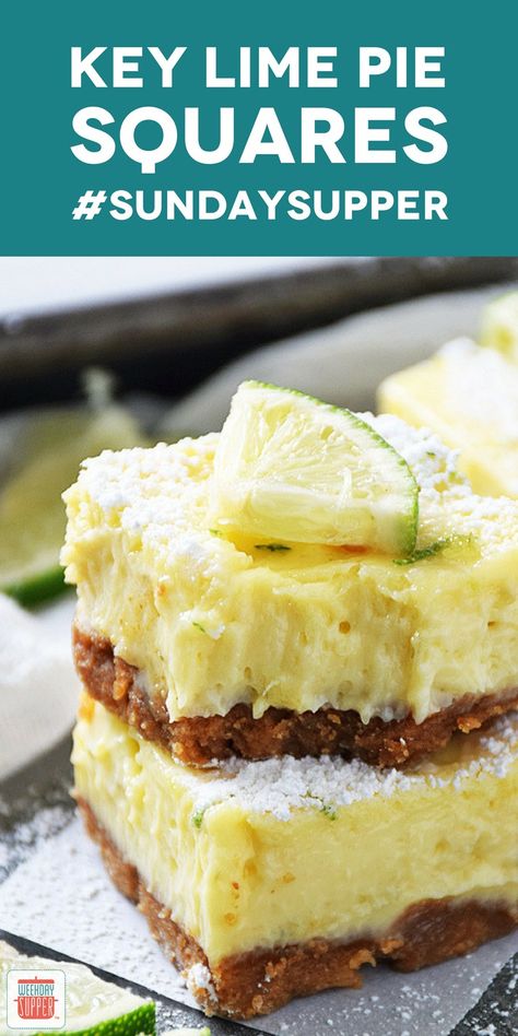 Easy Key Lime Pie, Pie Squares, Key Lime Pie Bars, Key Lime Desserts, Key Lime Pie Easy, Lime Desserts, Kek Lapis, Pie Bar Recipes, Lime Recipes