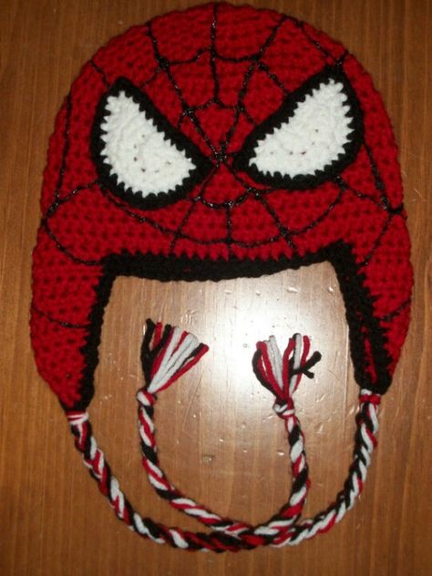 Spider Man Spiderman Hat, Crochet Character Hats, Crochet Hat For Beginners, Crochet Kids Hats, Crochet Toys Free, Crochet Hat Free, Bonnet Crochet, Crochet Hats Free Pattern, Crochet Cap