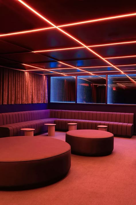 Bells And Whistles Design, Northern Lights Interior Design, Night Club Design Interior, Event Lounge Area, Club Restaurant Design, Night Club Interior Design, Karaoke Room Design, Night Club Lounge, Karaoke Restaurant