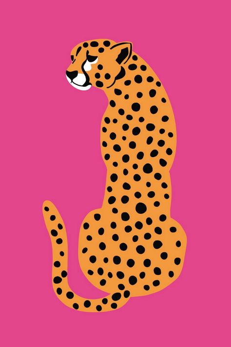 Cute Wallpapers Preppy, Pink Illustration Aesthetic, Pink Animal Wallpaper, Preppy Prints Wallpaper, Preppy Wallpaper Ipad, Pink Preppy Wallpaper, Preppy Cheetah, Preppy Drawings, Preppy Paintings