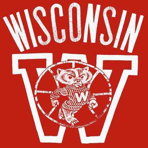 Logos, Ringer Tee Vintage, Wisconsin Badger, Wisconsin Badgers Football, Bucky Badger, Vintage Wisconsin, Wisconsin Madison, Sport Graphic, Uw Madison