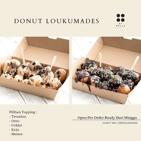 Business Ideas Food, Resep Makanan Beku, Cafe Menu Design, Waffle Maker Recipes, Food Business Ideas, Donut Dessert, Dessert Packaging, Mini Pancakes, Food Menu Design