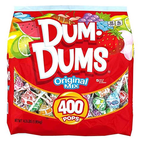 Dum Dums Lollipops, Hard Candy Lollipops, Individually Wrapped Candy, Dum Dums, Raspberry Fruit, Candy Companies, Classic Candy, Lollipop Candy, Strawberry Milkshake