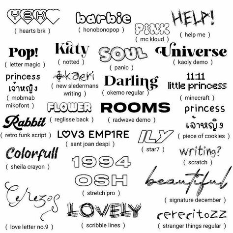 Yk2 Fonts, Basic Fonts, Fonts Dafont, Dafont Fonts, Fonts Lettering, Fonts Handwriting, Keyword Elements Canva, Font Combo, Desain Buklet