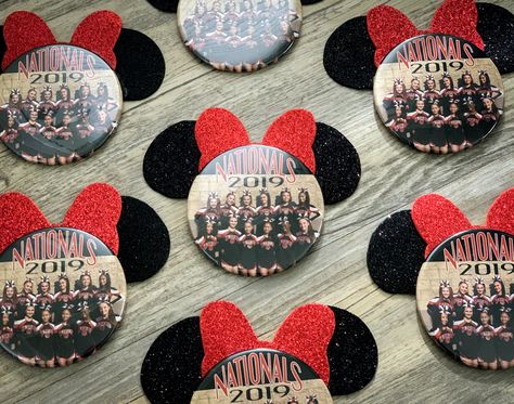 Cheer Button Ideas, Disney Nationals Cheer Shirts, Disney Summit Cheer Gifts, Cheer Homecoming, Cheer Camp Gifts, D2 Summit, Competition Gifts, Summit Cheer, Cheer Team Shirts