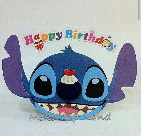 Happy birthday stitch card Stitch Birthday Cards Diy, Birthday Stitch, Disney Birthday Card, Stitch Party, Designing Home, Birthday Money, Fun Cards, Home Design Inspiration, Bday Cards