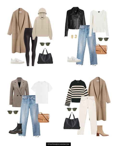 Create an effortless fall capsule wardrobe 2022 with these fall wardrobe essentials. Get classic capsule wardrobe inspiration plus tons of casual fall outfits for women that work for the mom, the minimalist, and the socialite who loves going out. Find a perfect mix of comfy, French flair, neutrals, leggings, denim, and versatile closet staples! 2022 Capsule Wardrobe, Fall Outfits Women Minimalist, Travel Outfit 2022 Fall, Wardrobe Staples For Women Classic Style, Basic Fall Outfits 2022, Autumn Fashion Women Fall Outfits 2022, Neutral Fall Wardrobe, Staples Outfits, French Fall Outfits Women