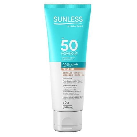 Sunless Fps50 Protetor Facial Base Bege Médio 60g Lingerie Cookies, Facial Sunscreen, Protector Solar, Top Beauty Products, Face Sunscreen, Face Care, Skin Protection, Body Oil, Face Products Skincare