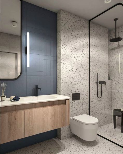 Bilik Air, Contemporary Bathroom Designs, Primary Bathroom, Deco Bathroom, Washroom Design, Bathroom Redesign, Bathroom Design Inspiration, Bathroom Design Decor, Toilet Design