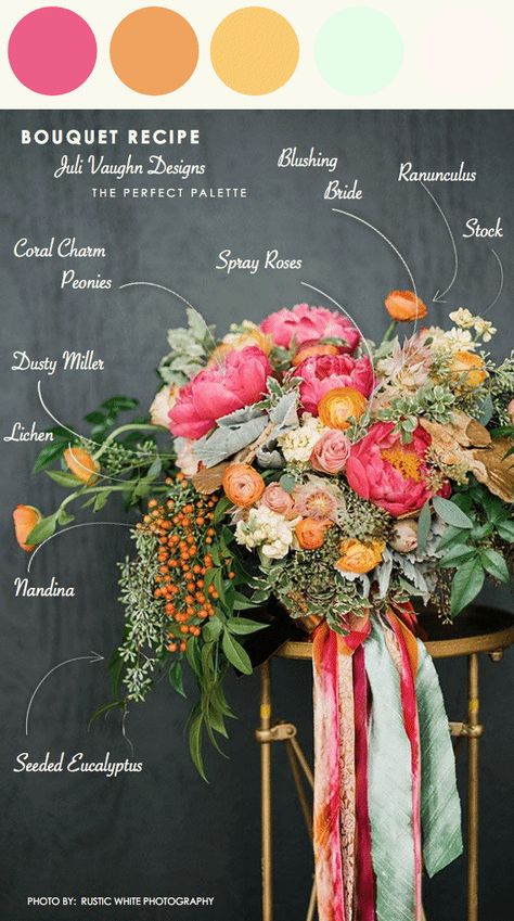 Bouquet Recipe: Juli Vaughn Designs | The Perfect Palette 2015 Wedding Trends, Bouquet Recipe, Flowers And Greenery, Flower Food, Wedding 2015, Spray Roses, Perfect Palette, Flower Farm, Ikebana