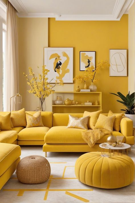 - home decor
- color combinations
- interior design
- yellow theme Sofa Set Color Ideas, Home Decor Yellow, Yellow Color Combinations Living Room, Dark Yellow Living Room, Living Room Paint Color Ideas Yellow, Wall Color Ideas Yellow, Yellow Home Interior, Yellow In Interior Design, Yellow Color Interior Design