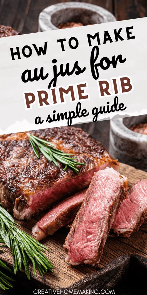 Master the art of making au jus for prime rib with our step-by-step guide. Discover the secret to achieving a perfectly balanced and savory jus that will take your prime rib to the next level. Prime Rib Roast Recipe Ovens, Boneless Prime Rib Recipe, Cooking Prime Rib Roast, Smoked Prime Rib, Prime Rib Roast Recipe, Perfect Prime Rib, Cooking Prime Rib, Rib Roast Recipe, Standing Rib Roast