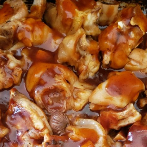 Mom's New Years Pig's Feet Recipe | Allrecipes Pig Feet Recipe Slow Cooker, Bbq Pig Feet Recipe, Pork Feet Recipe, Pigs Feet Recipe, Trotters Recipe, Pig Feet Recipe, Offal Recipes, Pork Hock, Bbq Pig