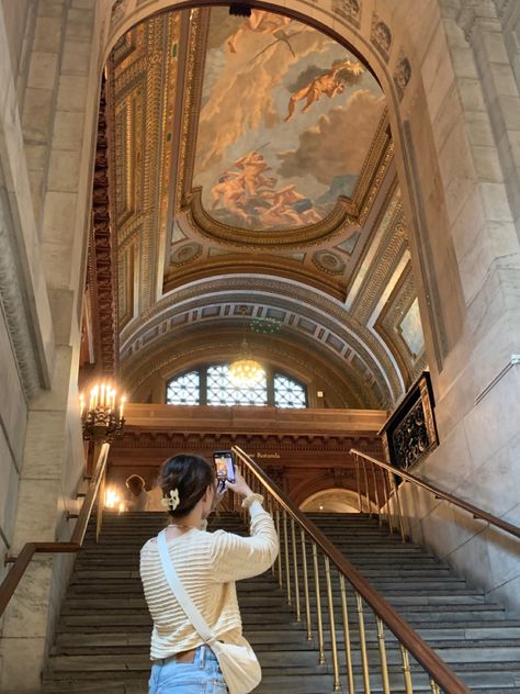 Broadway Nyc Aesthetic, New York City Public Library, Nyc Public Library Photoshoot, Nyc Library Aesthetic, New York Public Library Aesthetic, Boston Public Library Photoshoot, New York Public Library Photoshoot, Lincoln Center Nyc, Ny Library