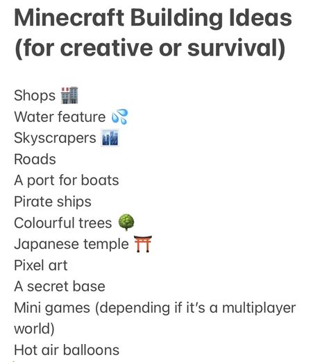 Minecraft World Checklist, Twd Minecraft, Minecraft World Ideas List, Minecraft Survival World Ideas, Minecraft Survival Checklist, Minecraft What To Build, Minecraft Building Ideas List, Minecraft Checklist, Things To Build In Minecraft Survival