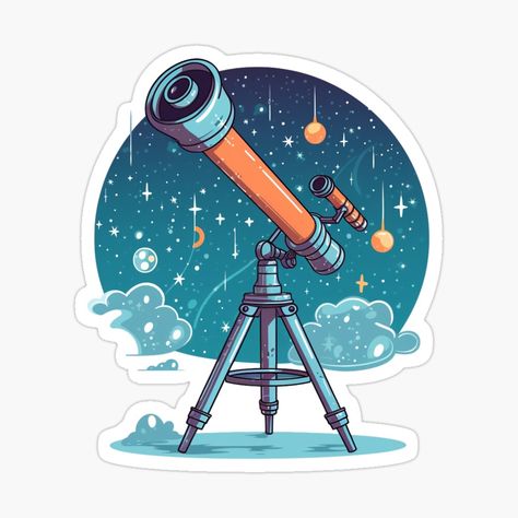 Get my art printed on awesome products. Support me at Redbubble #RBandME: https://www.redbubble.com/i/sticker/space-telescope-night-sky-space-planets-astronomy-by-ROB11E/149382427.EJUG5?asc=u Astronomy Stickers, Planet Stickers, Space Stickers, Mens Birthday, Mens Birthday Party, Space Planets, Space Telescope, Glossier Stickers, Printable Stickers