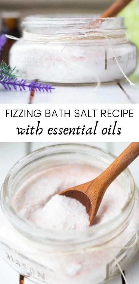 Bath Salt Recipe, Bubbling Bath Salts, Bath Soak Recipe, Essential Oil Bath, Bath Salts Recipe, Bath Salts Diy, Bath Powder, Bath Fizz, Bath Bomb Recipes