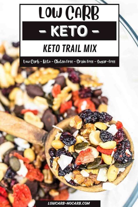 Are you going camping? Do you need snacks for your kids' lunch boxes? This Homemade Keto Trail Mix Recipe will give you an instant low carb snack you can take anywhere and eat at any time of the day. Whether you are craving sugar, dried fruits, nuts, or chocolate, this snack mix has all those in just one super easy to make recipe. Salty Trail Mix Recipes, Sweet And Salty Trail Mix, Easy Snack Appetizers, Salty Trail Mix, Trail Mix Recipe, Dishes Recipe, Low Carb Candy, Trail Mix Recipes, Bbq Side