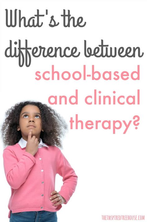 The Inspired Treehouse - Learn more about the differences between a school therapist and a clinic based therapist. School Therapist, School Based Therapy, Individual Education Plan, Pediatric Physical Therapy, Vocational School, School Jobs, Trade School, School Learning, Pediatric Therapy