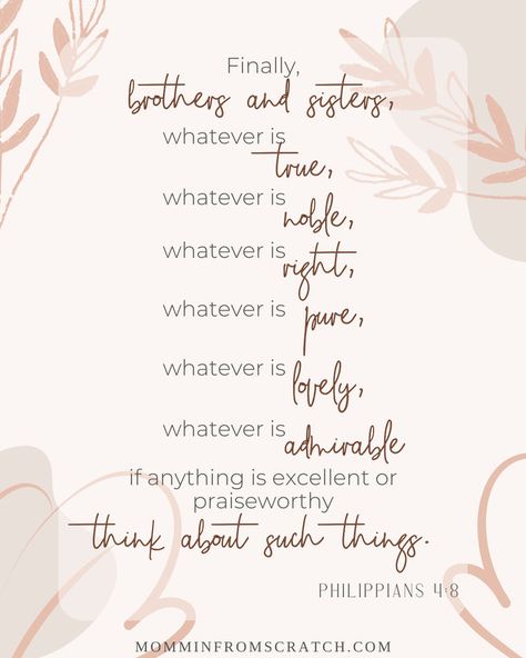 “Finally, brothers and sisters, whatever is true, whatever is noble, whatever is right, whatever is pure, whatever is lovely, whatever is admirable—if anything is excellent or praiseworthy—think about such things.” As we start this week, we can set our minds on God’s truth, beauty and excellence. Whatever Is True Whatever Is Noble, Weekly Bible Verse Memorization, Faith Mustard Seed Quote, Mustard Seed Faith Quote, Faith Of A Mustard Seed Verse, Solomon 1:16 Verse, Whatever Is True, Christian Relationships, Framed Quotes