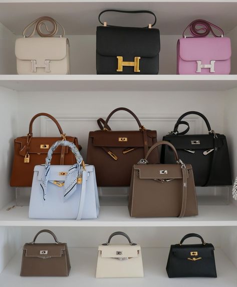 Claire Chanelle on Instagram: “Tell me about your dream handbag closet? What would it look like? Which bags would you choose? How would you display them? Are you a Hermes…” Kelly 25 Vs 28, Hermes Kelly Bag Sizes, Hermes Kelly Bag 25, Hermes Kelly Elan Bag, Handbag Closet, Kelly Bags, Limited Edition Hermes Kelly, Kelly Bag, Hermes Bags