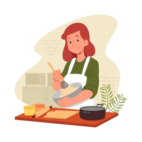 Cook Illustration, Cookie Drawing, Cooking Icon, Cookie Vector, Illustrator Portfolio, Pola Tato, Adobe Photoshop Design, How To Make Dough, Boho Painting