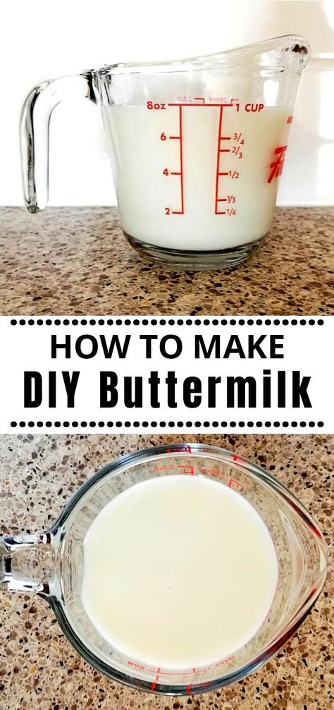 How To Make Your Own Buttermilk, How Do I Make Buttermilk, How To Make Buttermilk From 2% Milk, Buttermilk How To Make, Buttermilk From Scratch, Diy Buttermilk How To Make, How To Make Buttermilk With Vinegar, Buttermilk Diy, Home Made Buttermilk