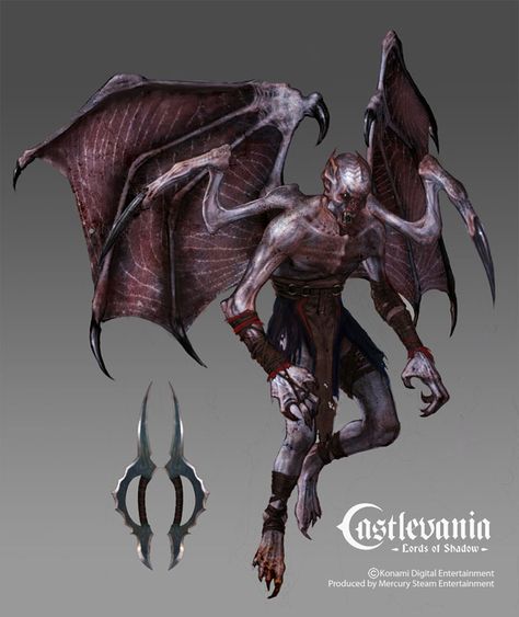 Castlevania Concept Art by Diego Gisbert Llorens Dessin Game Of Thrones, Lord Of Shadows, Fantasy Demon, Concept Art World, Vampire Art, 다크 판타지, Fantasy Monster, Monster Design, Creature Concept Art