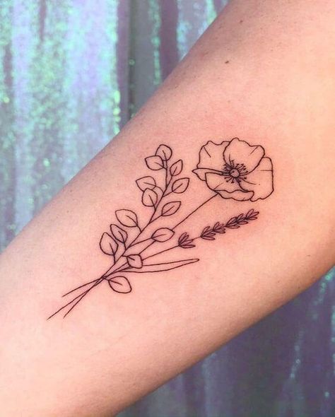 Tattoos Poppy, Poppy Tattoo Ideas, California Poppy Tattoo, Poppy Flower Tattoo, Poppy Tattoo, August Birth Flower, Poppies Tattoo, Elbow Tattoos, Birth Flower Tattoos