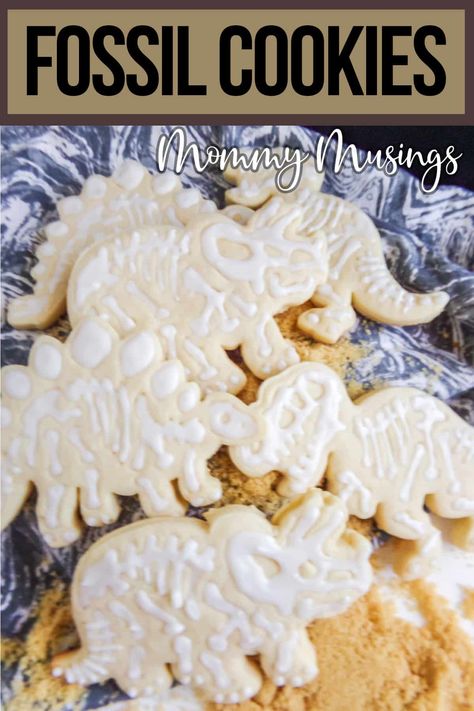 Fast and fun to make, these fossil cookies are perfect for a dinosaur party or just for a kid that is obsessed with dinosaurs and paleontology. Fossil Cookies, Dinosaur Cookies, Dinosaur Fossil, Parchment Paper Baking, Cookie Spread, Favorite Dessert Recipes, Favorite Dessert, Adult Birthday Party, A Dinosaur