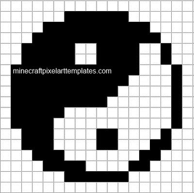 Minecraft Pixel Art Templates: Yin Yang Popcorn Pixel Art, Minecraft Pixel Art Templates, Pixel Art Logo, Grille Pixel Art, Cookie Basket, Pixel Art Minecraft, Image Pixel Art, Modele Pixel Art, Projek Menjahit