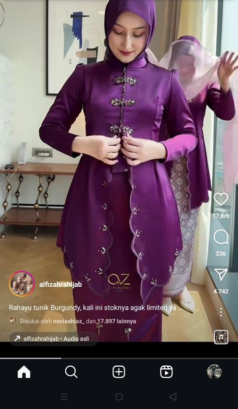 Purple Baju Kurung, Bridesmaid Melayu, Baju Bridesmaid Muslim, Songket Kurung, Bridesmaid Muslim, Kebaya Melayu, Dress Songket, Fashion Bride Dresses, Bridesmaid Kebaya